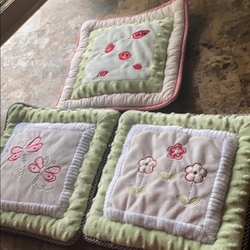 Wall art for nursery . 3 fuzzy squares .